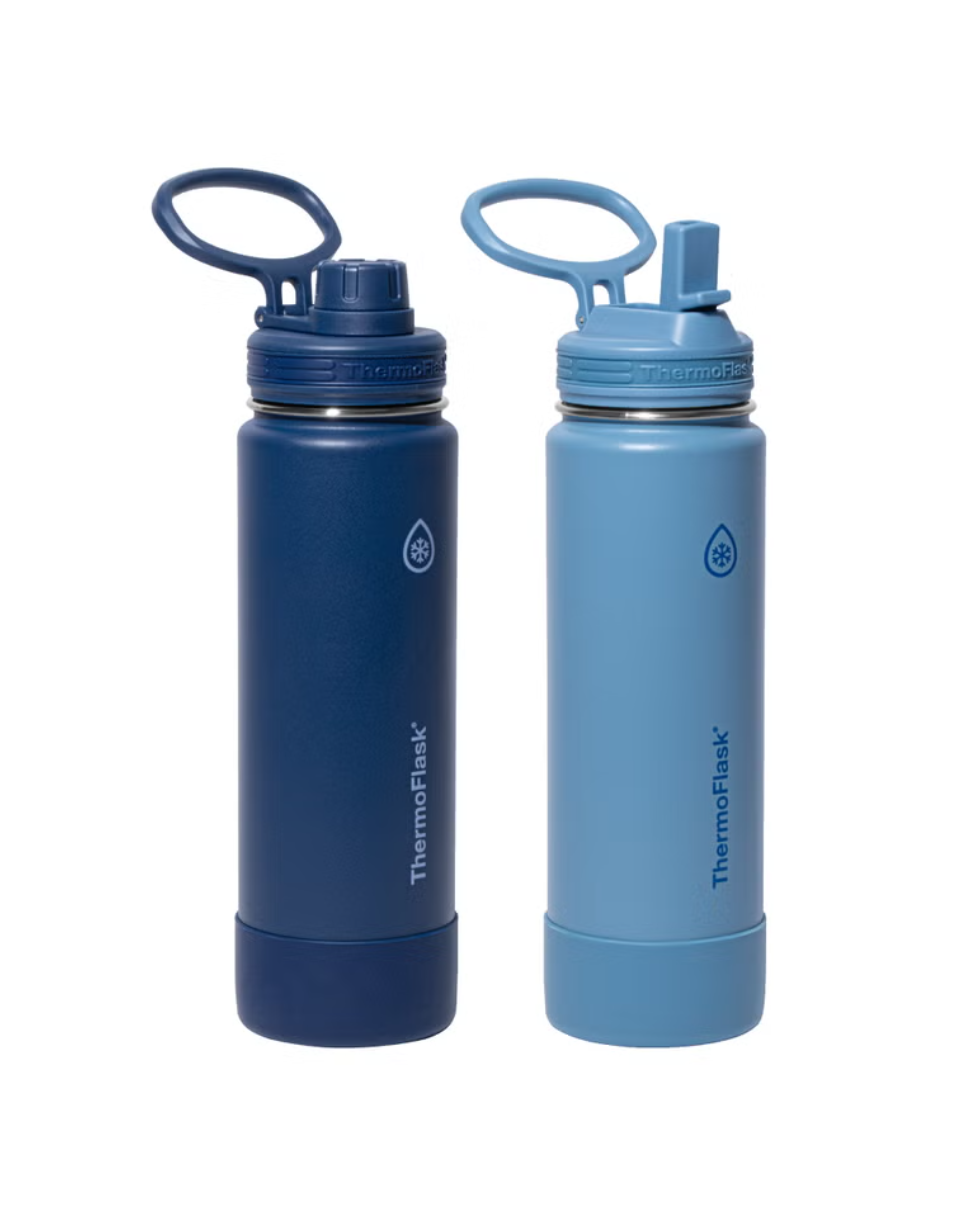 ThermoFlask 710 mL (24 oz) Stainless Steel Water Bottle, 2-pack