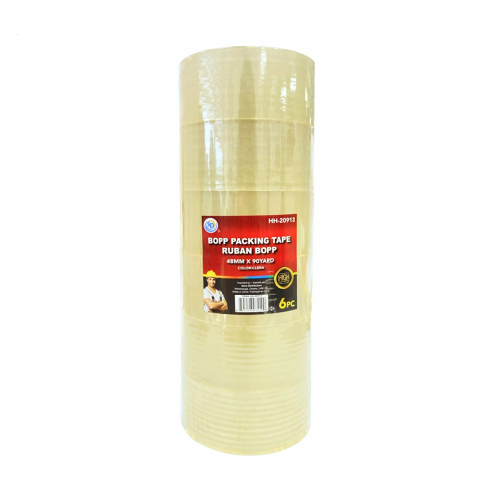 PACKAGING TAPE 4.8CM x 50YARDS - CLEAR 6PCS