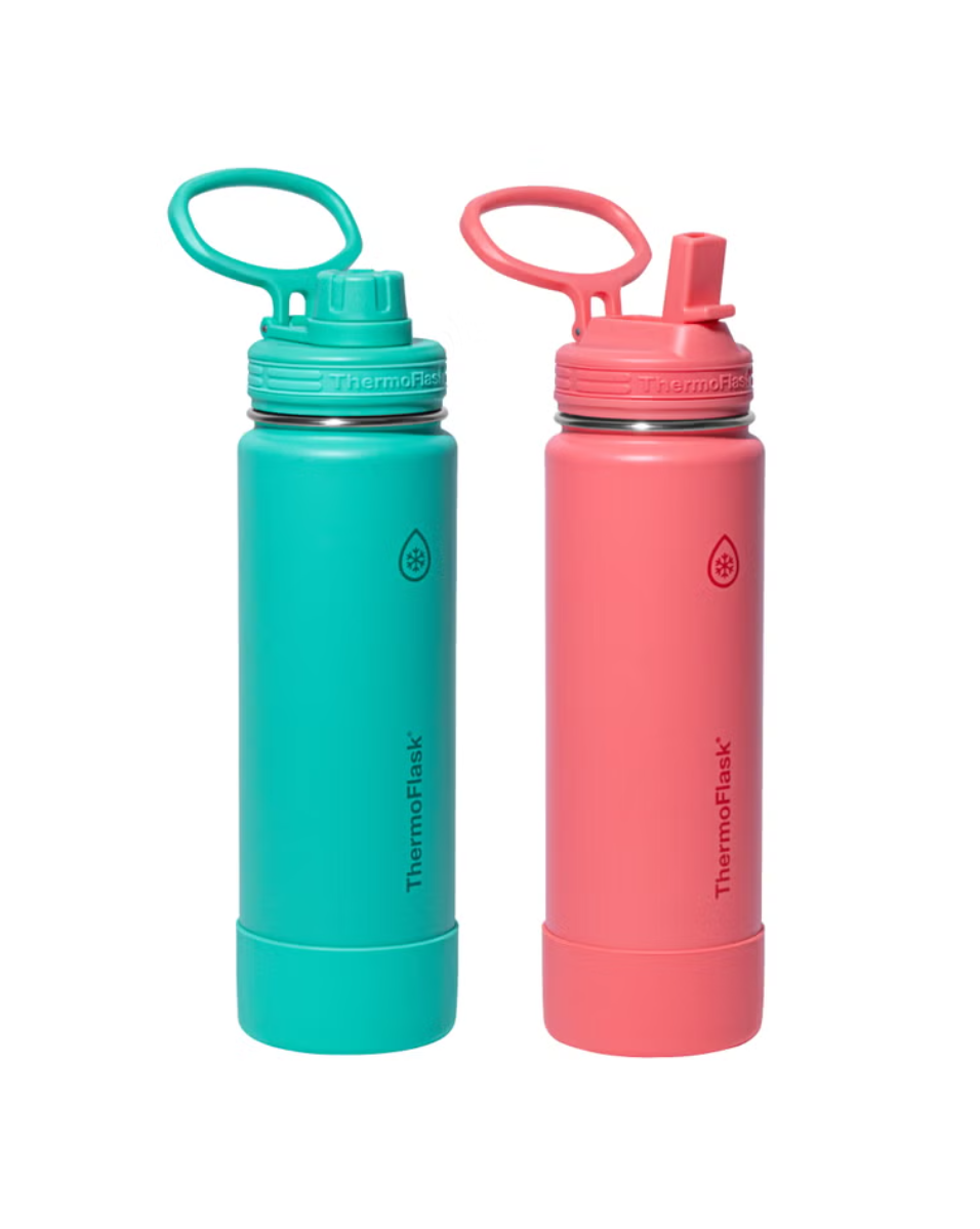 ThermoFlask 710 mL (24 oz) Stainless Steel Water Bottle, 2-pack