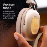 House of Marley Positive Vibration Rebel Wireless ANC Headphones - Over Ear Bluetooth Earphones with Adaptive Noise Cancelling, 130 H Playtime, IPX5, Sustainable Materials