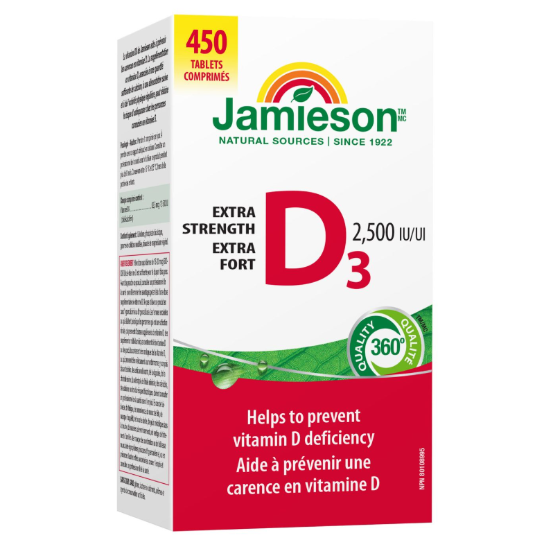 Jamieson Vitamin D3 2500 IU Tablets