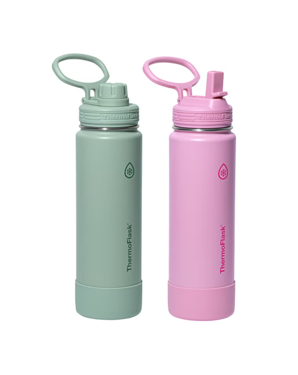 ThermoFlask 710 mL (24 oz) Stainless Steel Water Bottle, 2-pack