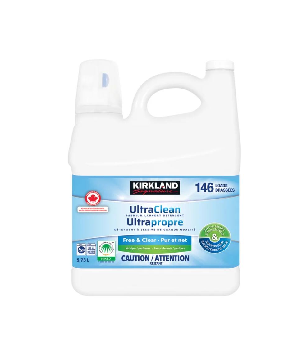 Kirkland Signature Free and Clear Ultra Clean Liquid Laundry Detergent, 146 Wash Loads