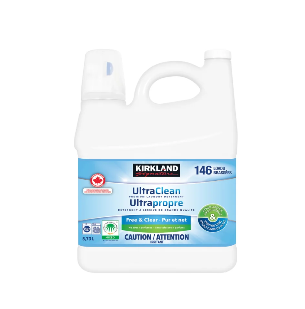 Kirkland Signature Free and Clear Ultra Clean Liquid Laundry Detergent, 146 Wash Loads