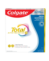 Colgate Active Prevention Plus Fresh Whitening Toothpaste, 5 X 170 mL