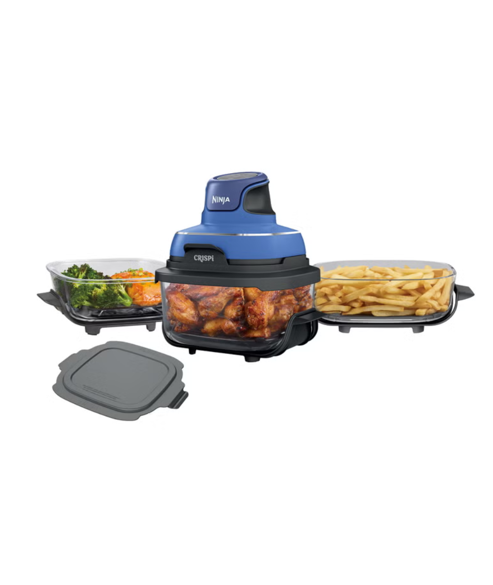 Ninja Crispi 5-in-1 Portable Glass Air Fry Cooking System, 3 Containers and Cover