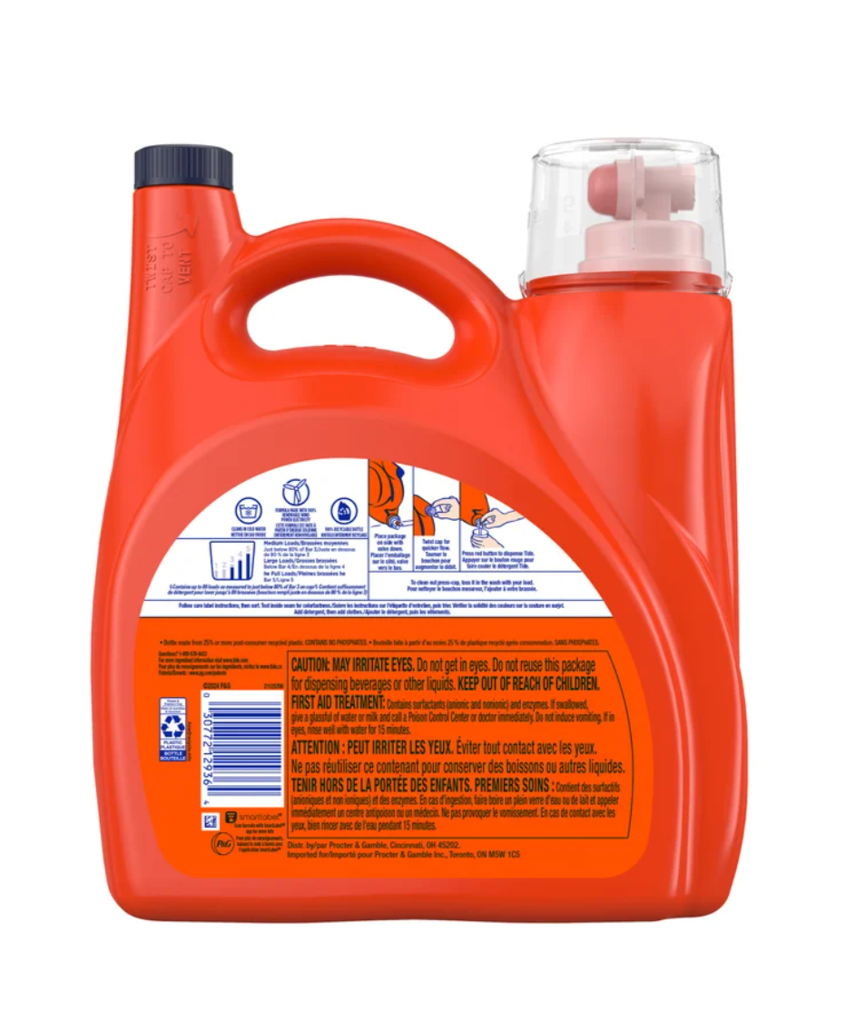 Tide Advanced Power Ultra Concentrated Liquid Laundry Detergent with Oxi 89 Loads