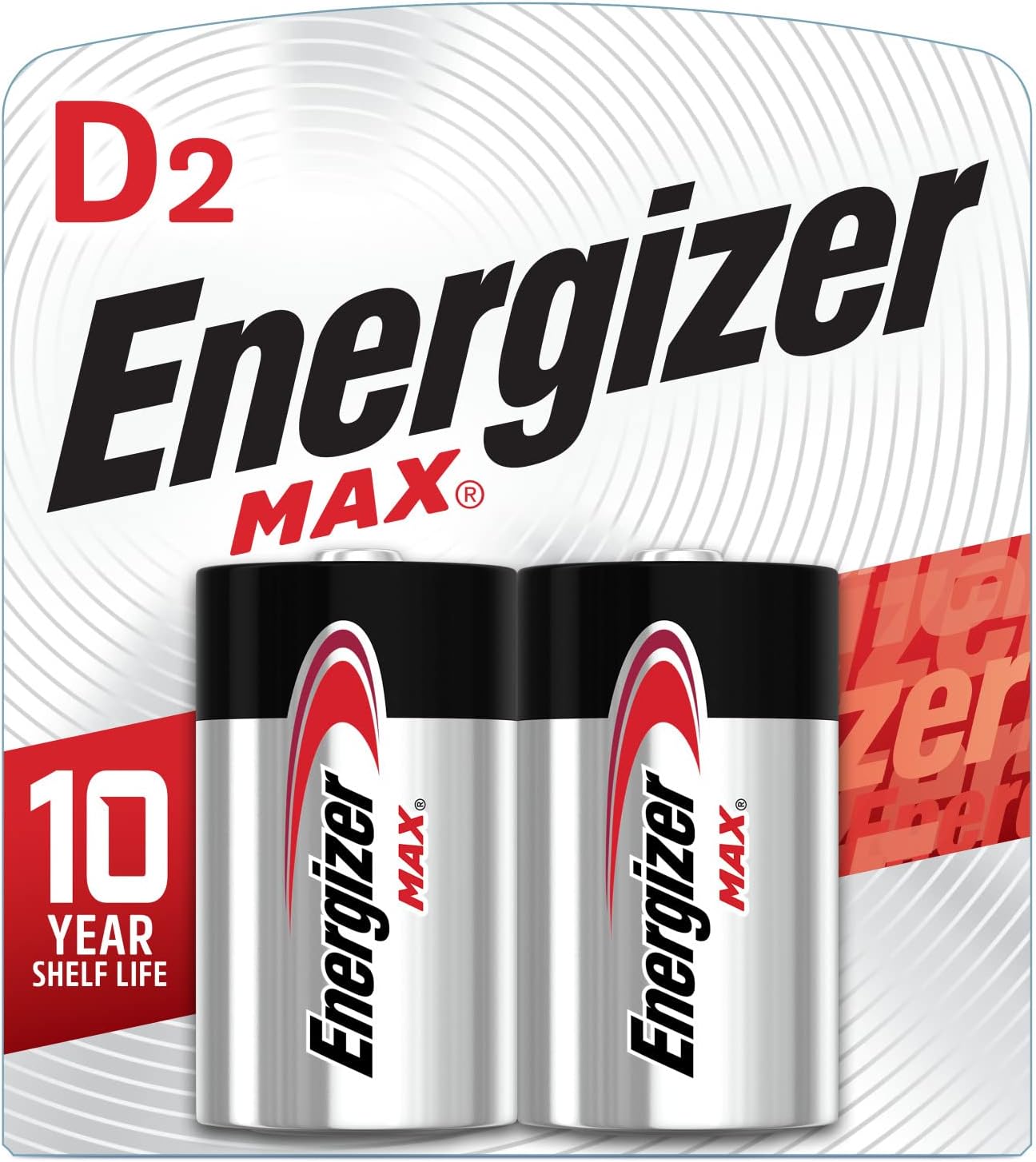 Energizer MAX D Batteries (2 Pack), D Cell Alkaline Batteries