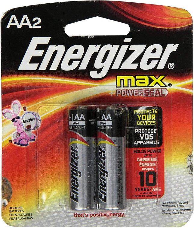 Energizer Alkaline Battery Size Aa Blister Pack 2