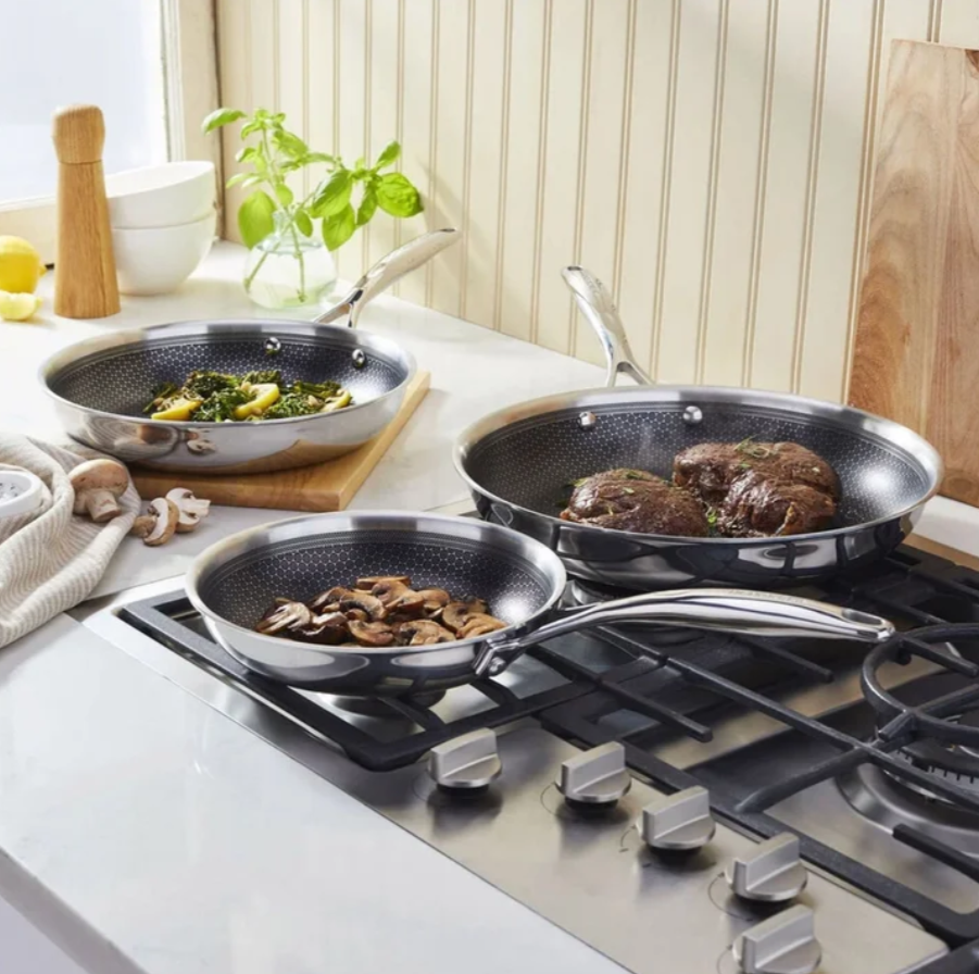 HENCKELS Paradigm Hybrid Ceramic Non-Stick Tri-ply Clad Cookware Set, 11-piece