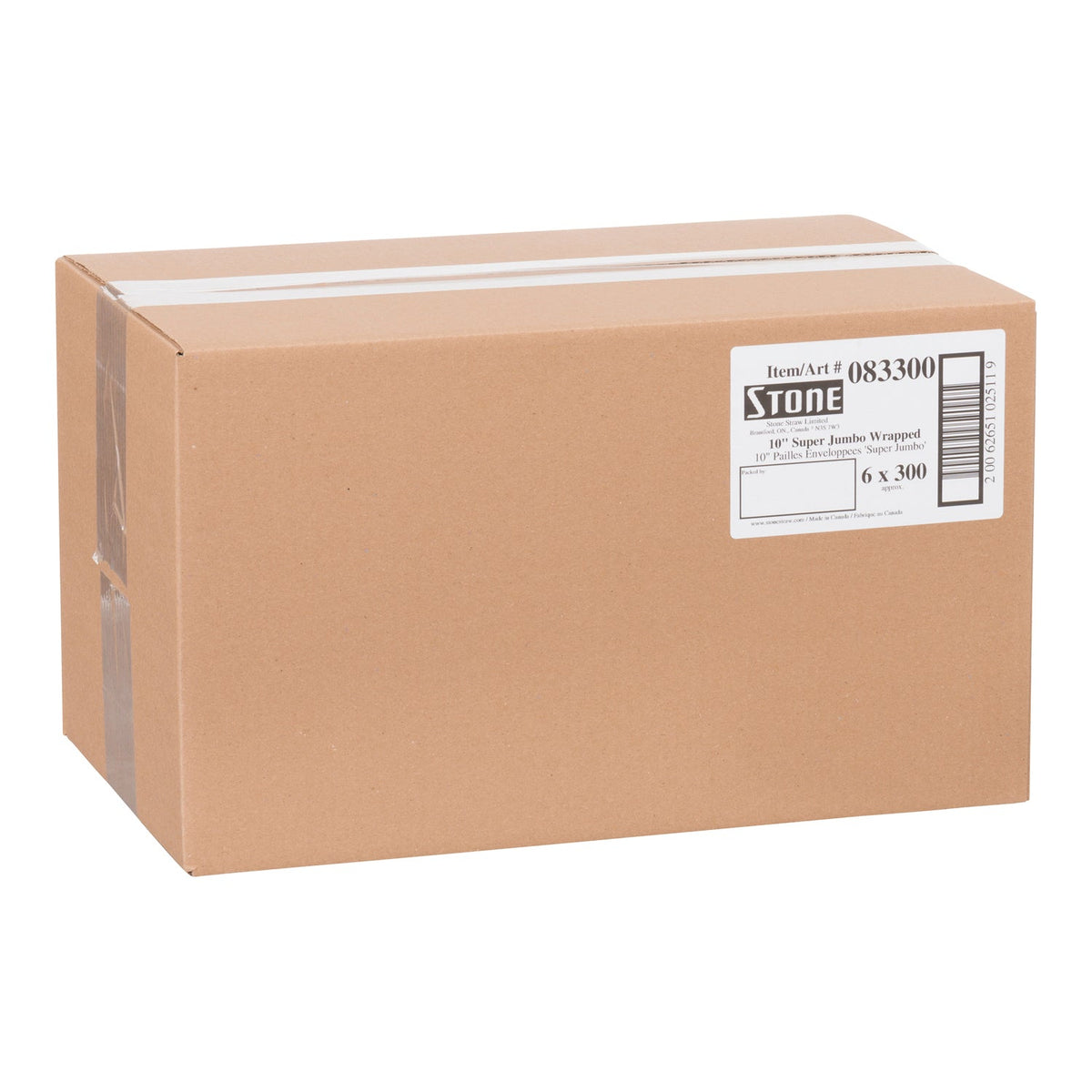 Stone Straw 10" Super Jumbo Wrpd White 300 ct