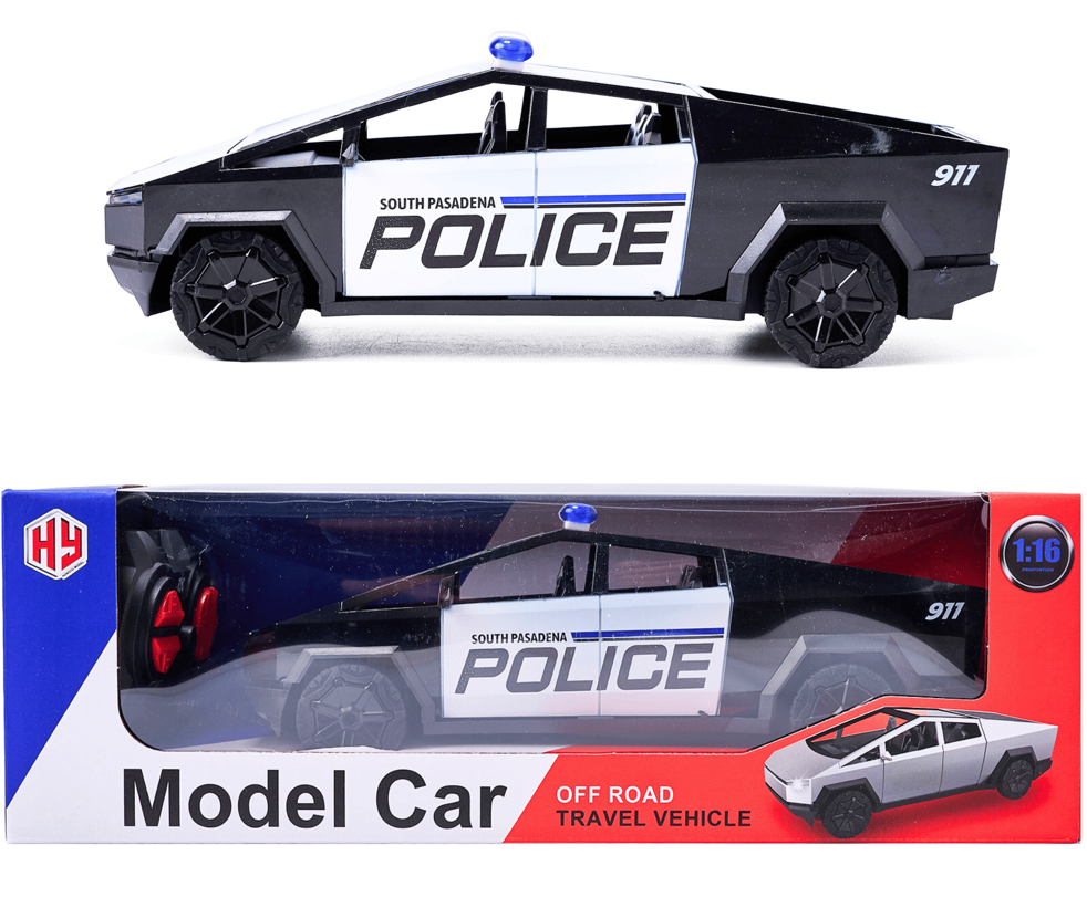 POLICE CYBERTRUCK R/C 27MHZ 4"X4"X12"