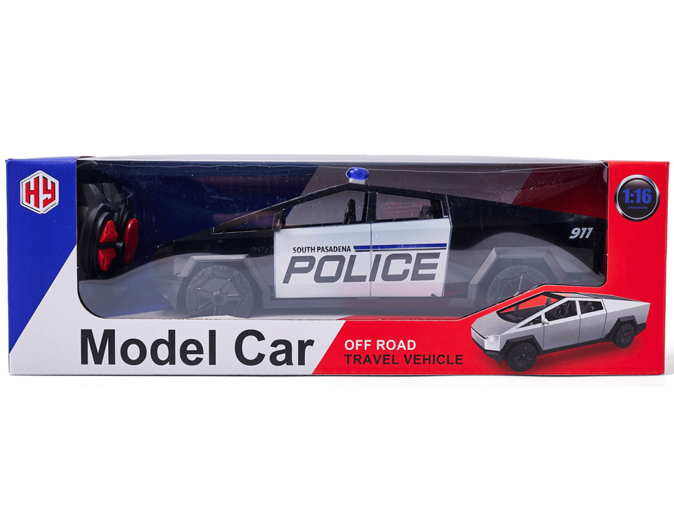 POLICE CYBERTRUCK R/C 27MHZ 4"X4"X12"