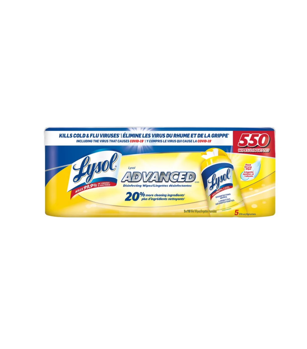 Lysol Advanced Citrus Disinfecting Wipes 110 Wipes