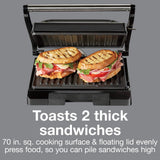 PROCTOR SILEX 25440PSC 4 Serving Panini Press, Sandwich Maker and Compact Indoor Grill