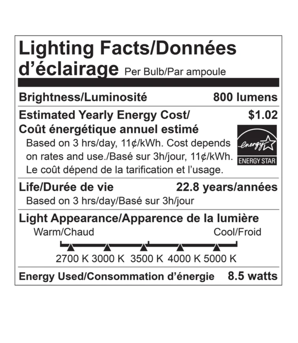 Luminus LED 8.5W Dimmable A19 Bulb E26 Base