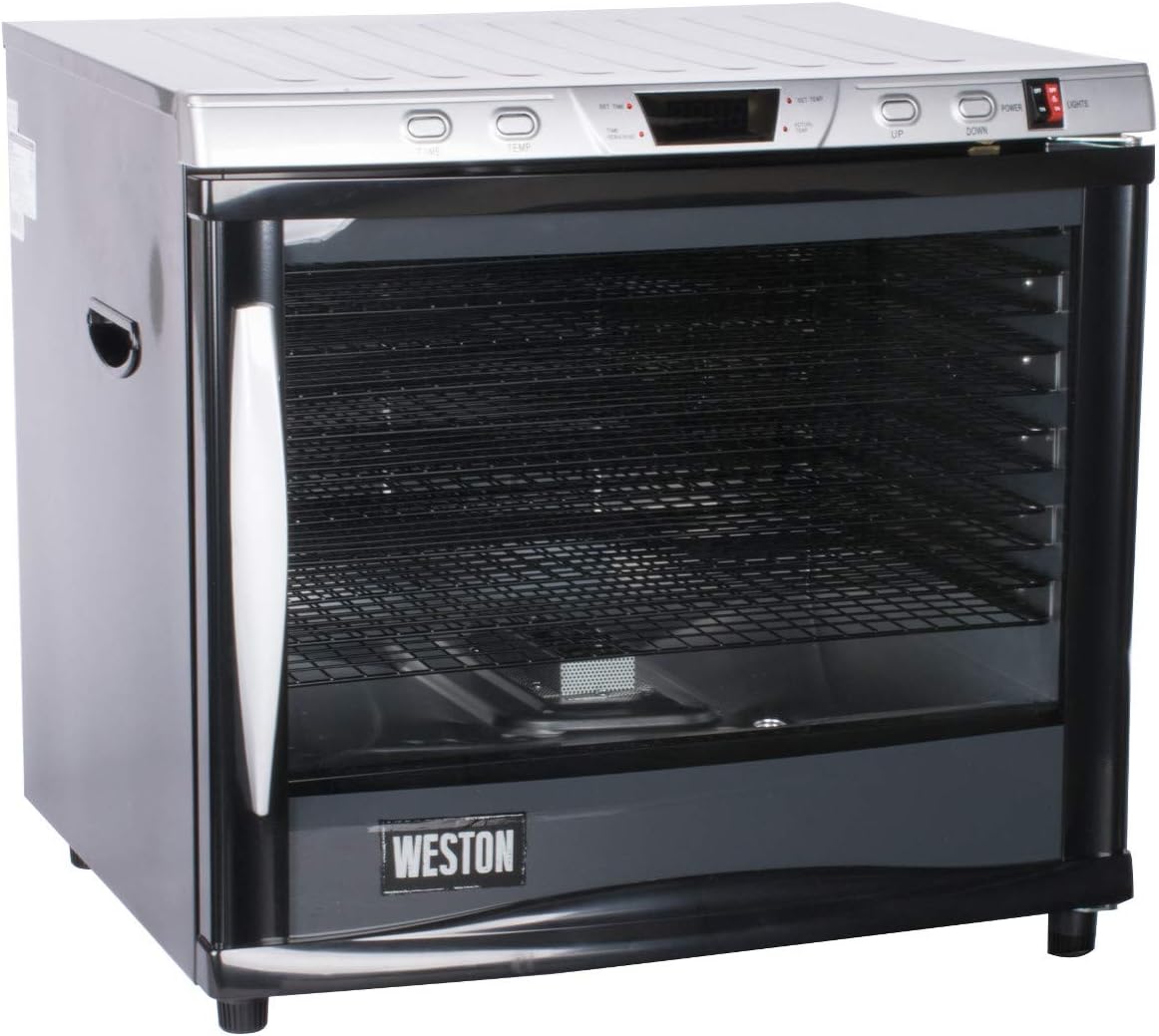 Weston, Pro Series Digital Dehydrator 28-0301-W, 80 Liter 12 Tray with Timer & Light ,Silver
