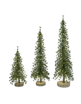 Alpine Trees with LED Lights - Set of 3