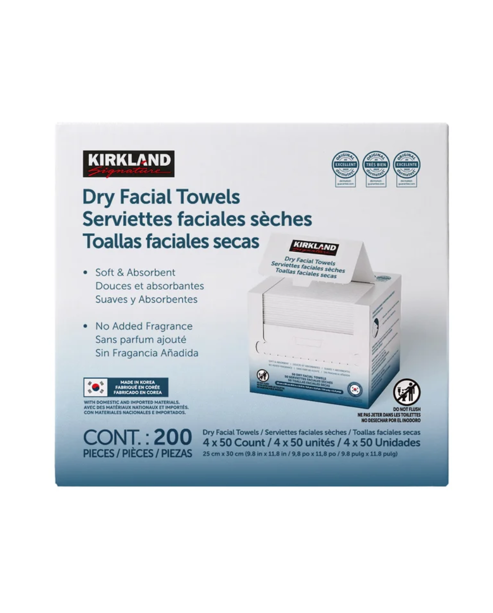 Kirkland Signature Dry Facial Towels, 50-count