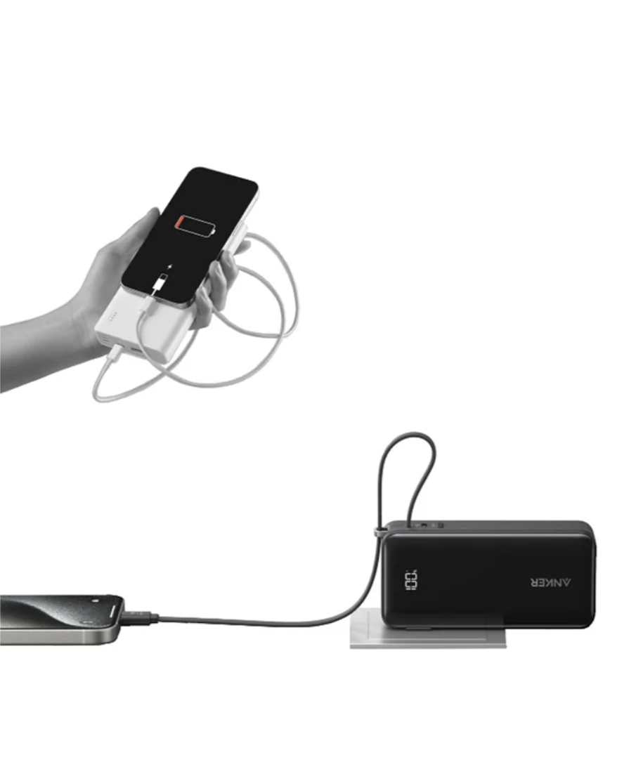 Anker 10K Wireless Portable Charger with Built-In USB-C Cable