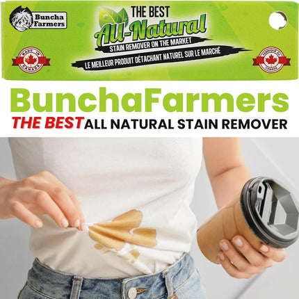 (6-Pack) Buncha Farmers-The Best-100% All Natural, Biodegradable, Environmentally Friendly Stain Remover Stick (Made in Canada 1.76 oz)