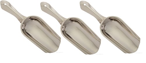 4 Ounce Stainless Steel Ice Scoop, SET OF 3