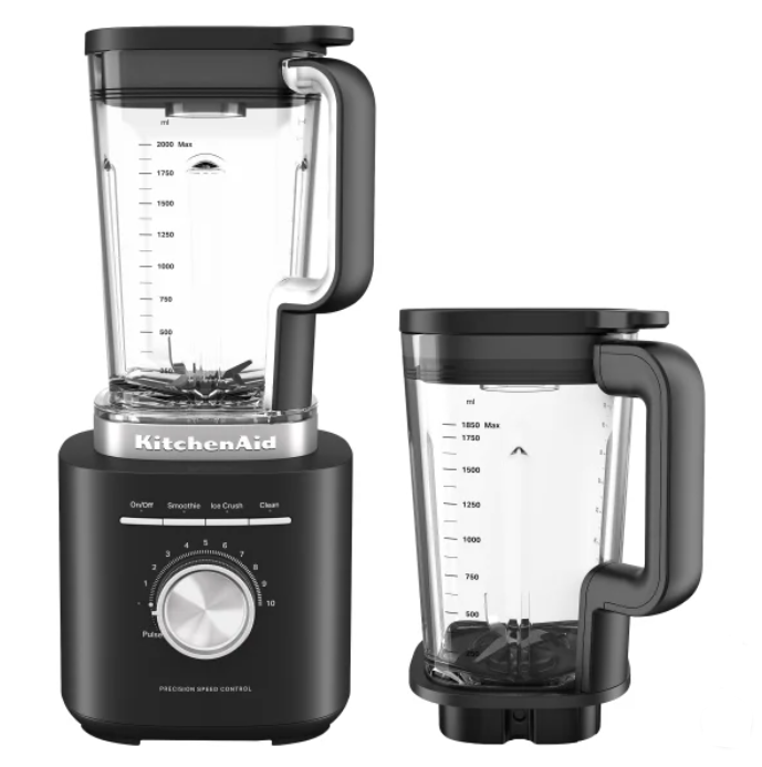 KitchenAid Pure Power Blender with a 2 L (68 oz.) Plastic Jar and a Bonus 1.85 L (62 oz.) Glass Jar