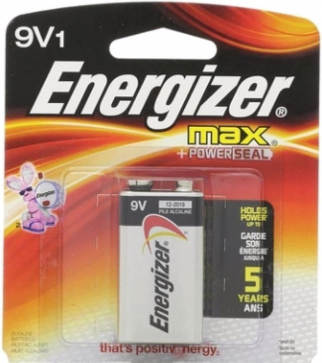 Energizer MAX Alkaline Battery 9 Volt 1 Each (Pack of 5)