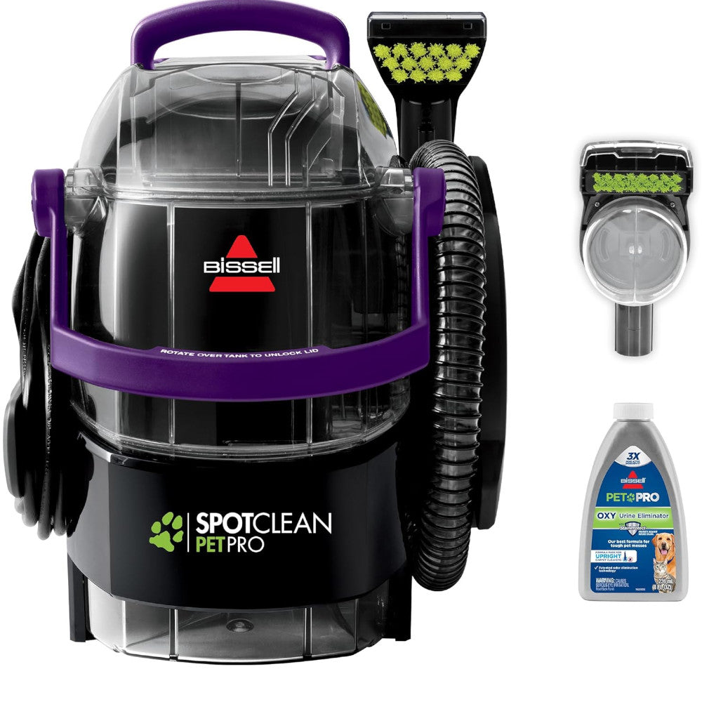 BISSELL 3624N SpotClean Pet Pro Portable Carpet Cleaner - Factory serviced with Home Essentials warranty