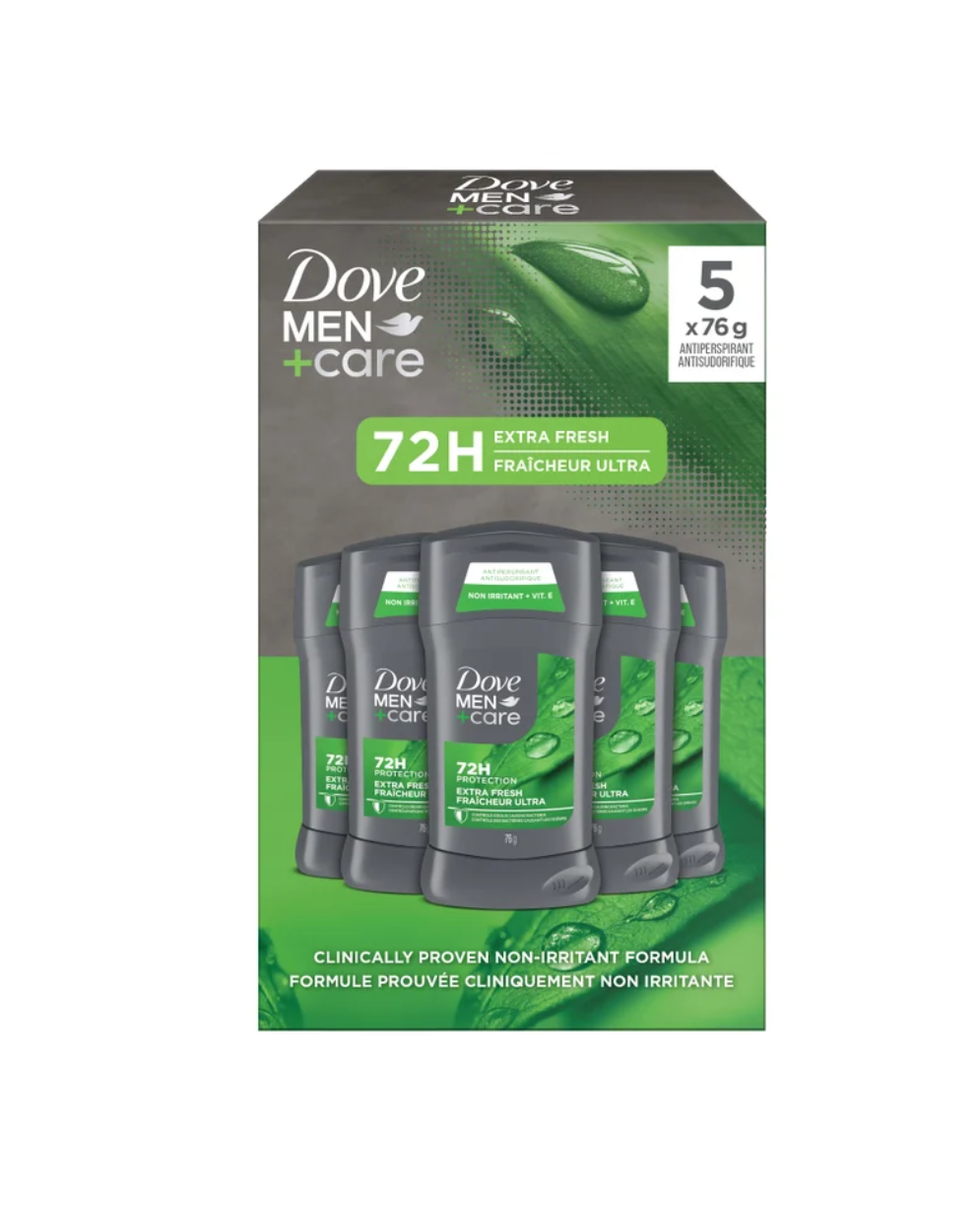 Dove Antiperspirant Deodorant for Men, 5 x 76 g