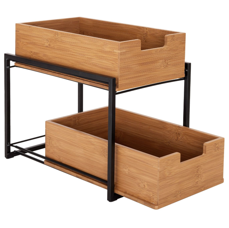 Seville Classics 2 Tier Sliding Bin Organizer
