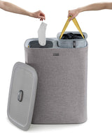 Joseph Joseph Tota 90-litre Laundry Hamper Separation Basket with Lid - Grey