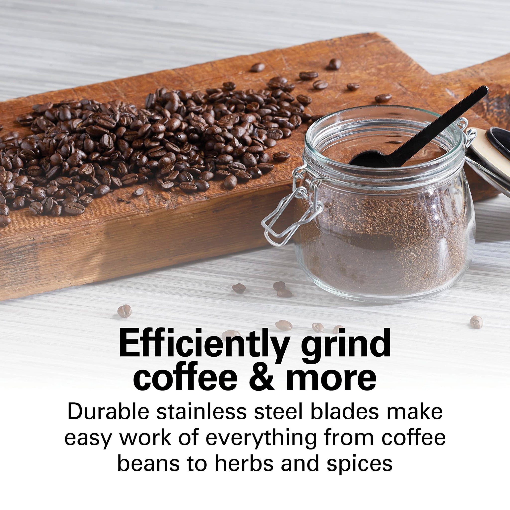 Hamilton Beach 80396C Electric Coffee Grinder for Beans Custom Grind™ Coffee Grinder, Removable Stainless Steel Chamber, Gray