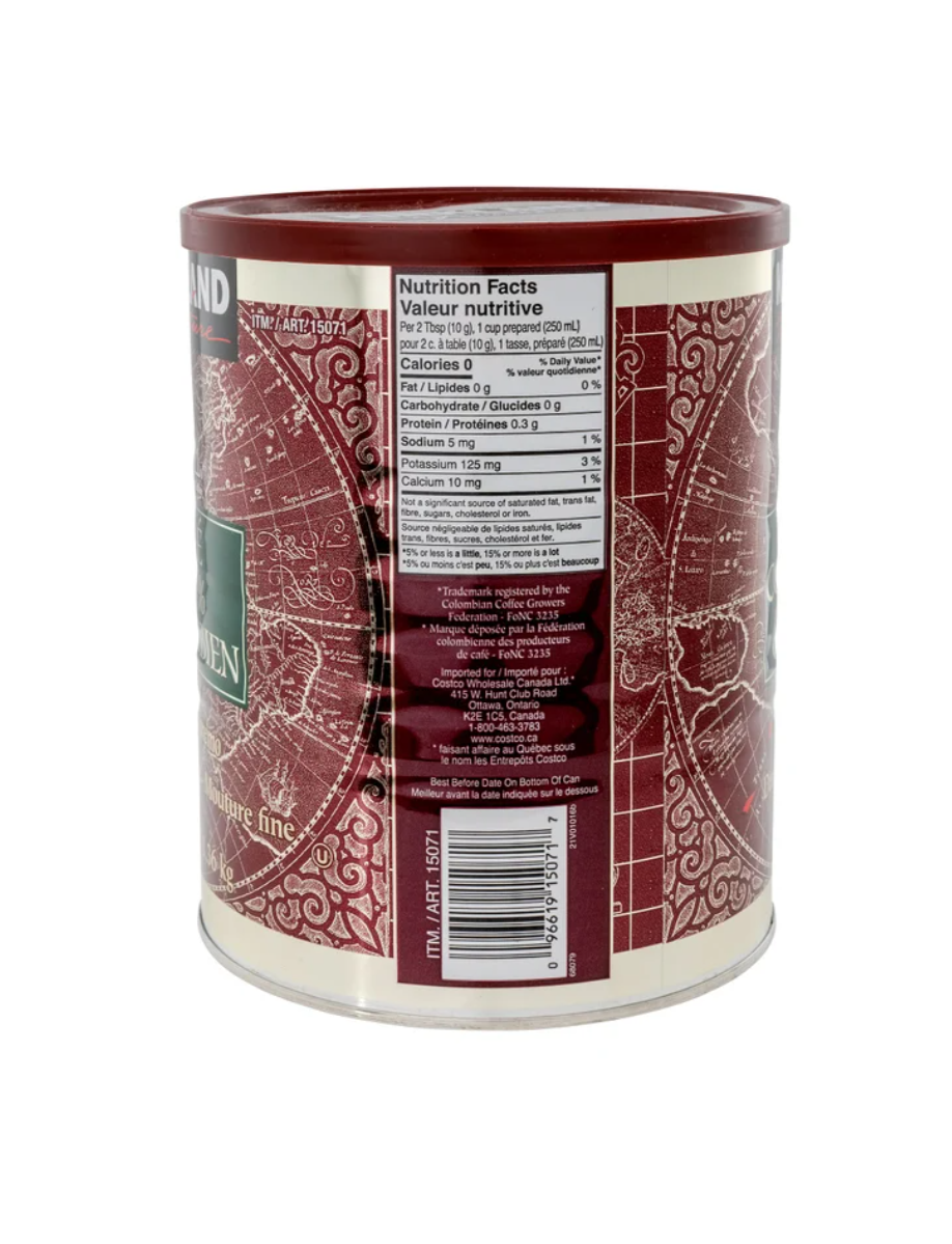 Kirkland Signature Dark Colombian Ground Coffee, 1.36 kg