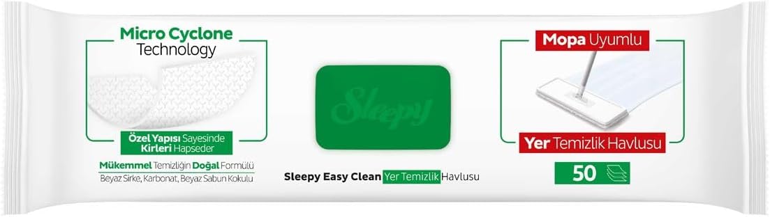 Sleepy Easy Clean White Soap Additive Mopa Compatible Floor Cleaning Towel, 50 Sheets