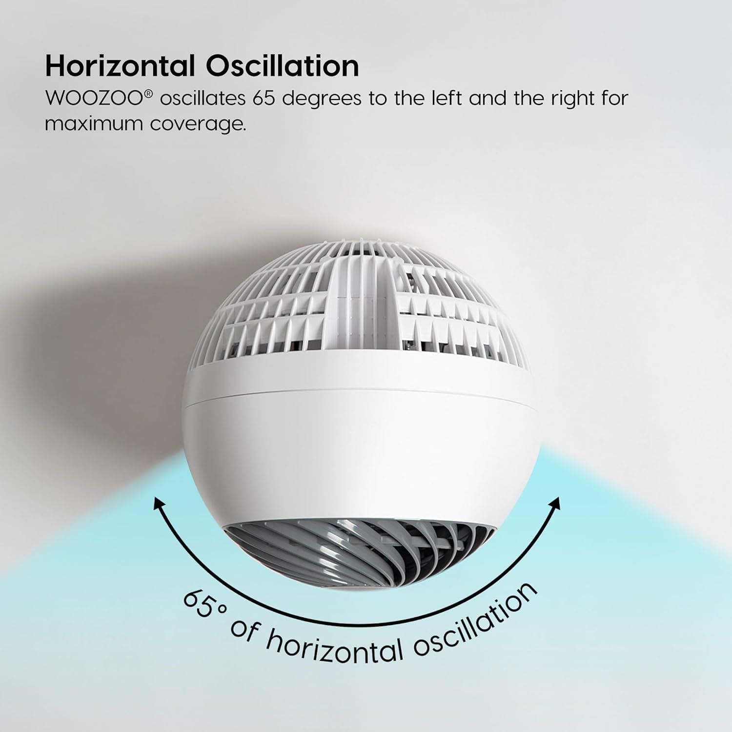 IRIS USA WOOZOO Desk Fan with Remote, Oscillating Table Air Circulator,  White