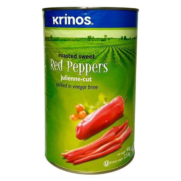 Krinos Julienne Sweet Red Peppers 4x4 kg
