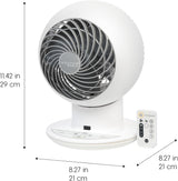 IRIS USA WOOZOO Desk Fan with Remote, Oscillating Table Air Circulator,  White