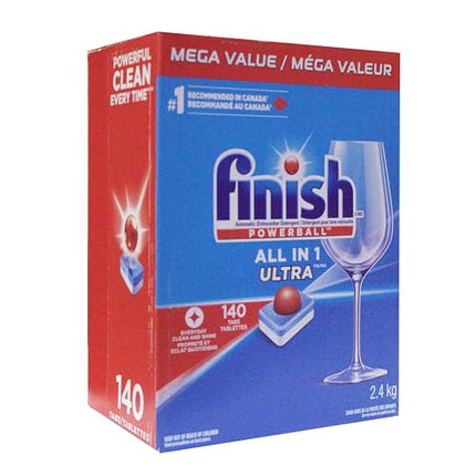 Finish Powerball Automatic Dishwasher Detergent, All in 1 Ultra Powerful Clean, 2.4 KG - 140 Tabs