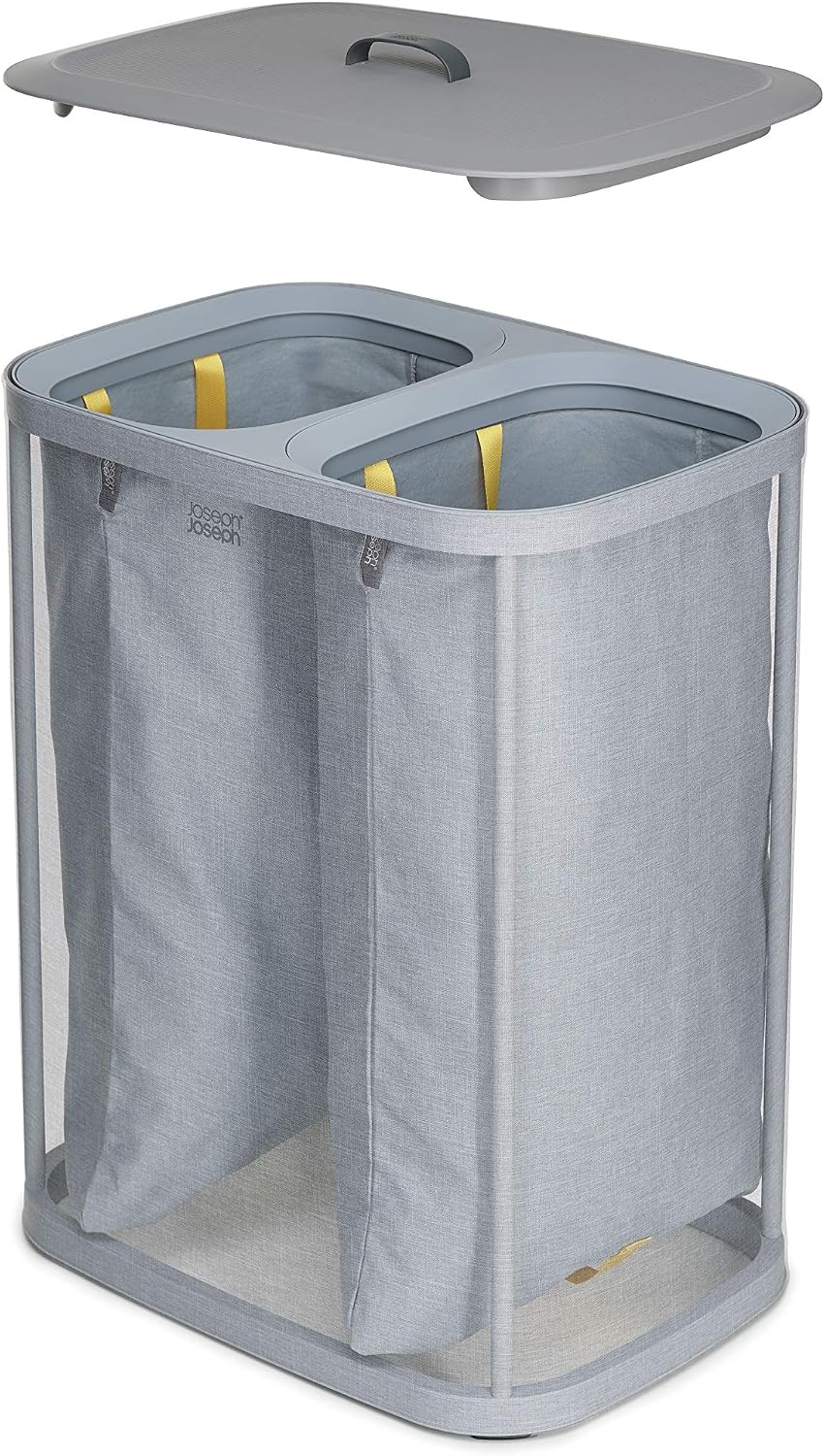 Joseph Joseph Tota 90-litre Laundry Hamper Separation Basket with Lid - Grey