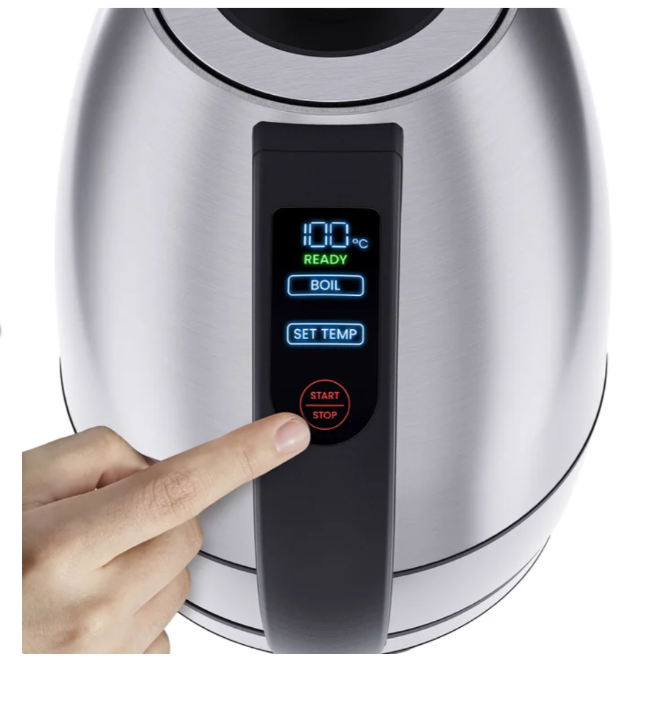 Chefman 1.8 L Custom-Temp Digital Kettle, Stainless Steel