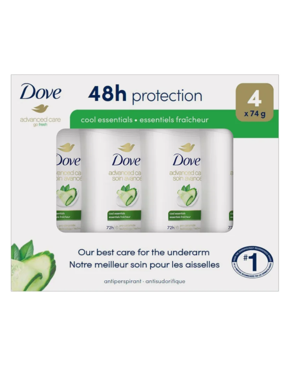 Dove Advanced Care Antiperspirant, 4-pack
