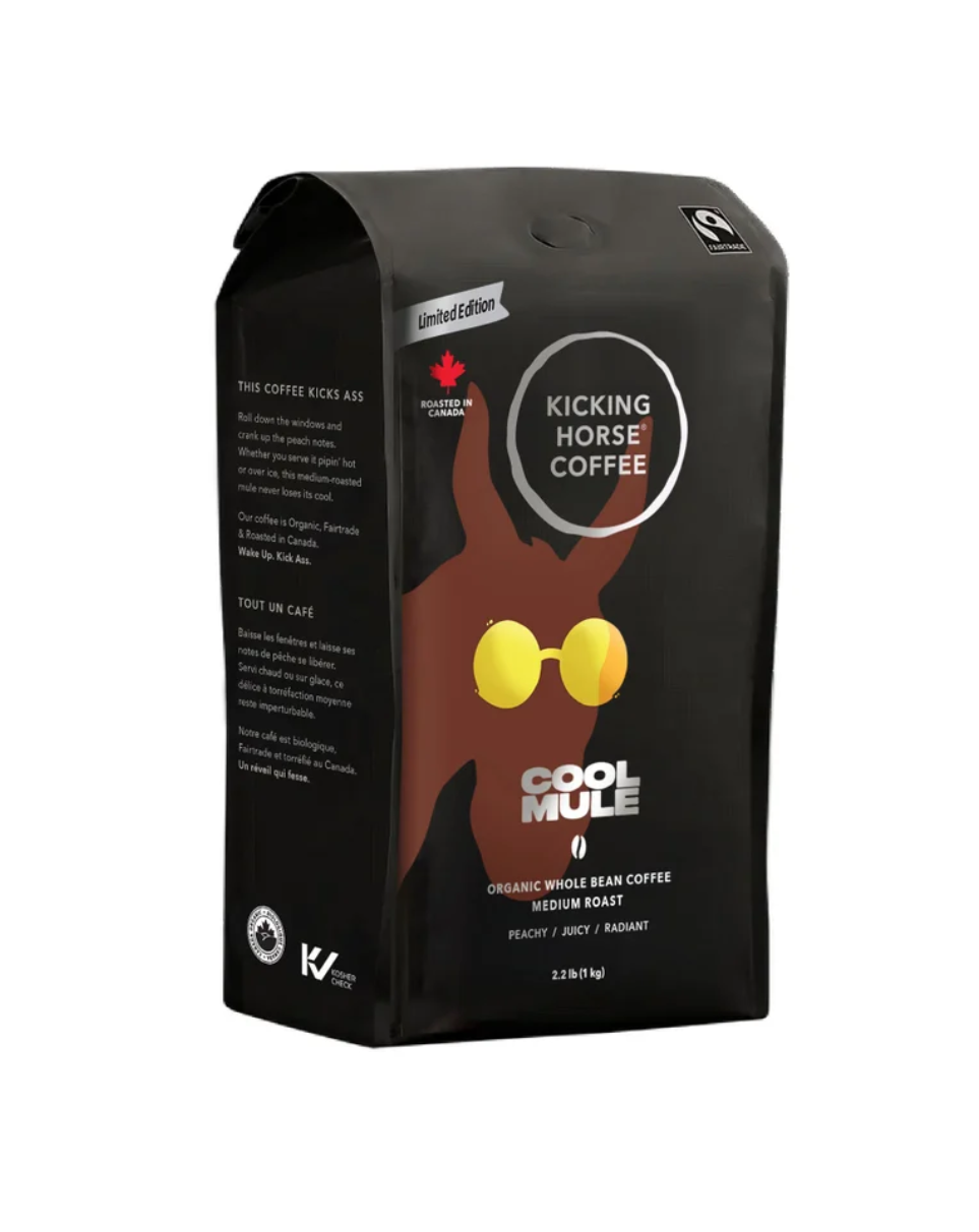 Kicking Horse Coffee, Cool Mule Blend, Organic Whole Bean, Medium Roast, 1 kg
