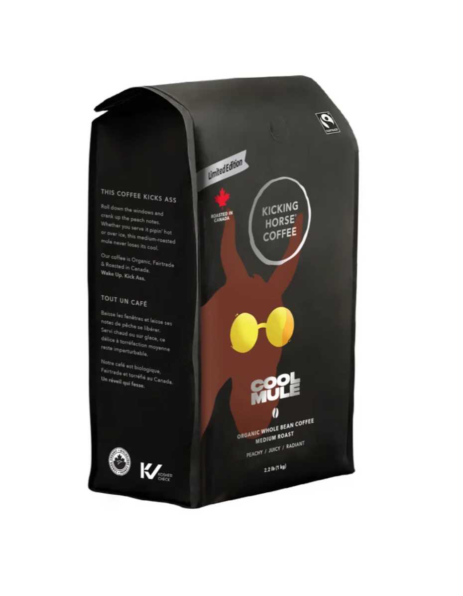 Kicking Horse Coffee, Cool Mule Blend, Organic Whole Bean, Medium Roast, 1 kg