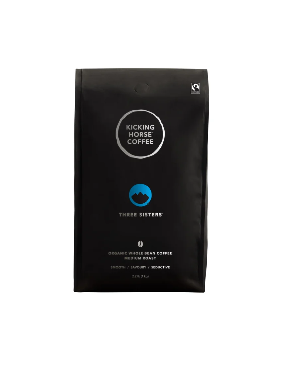 Kicking Horse Coffee, Three Sisters Blend, Organic Whole Bean Coffee, Medium Roast, 1kg