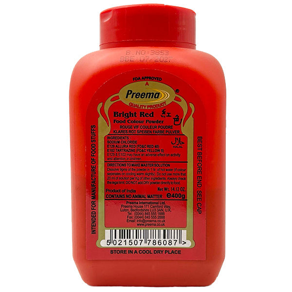 Preema Food Colour Bright Red 400 g