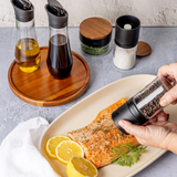 Trudeau Lazy, Susan Seasoning Station,6 Piece Set, Black