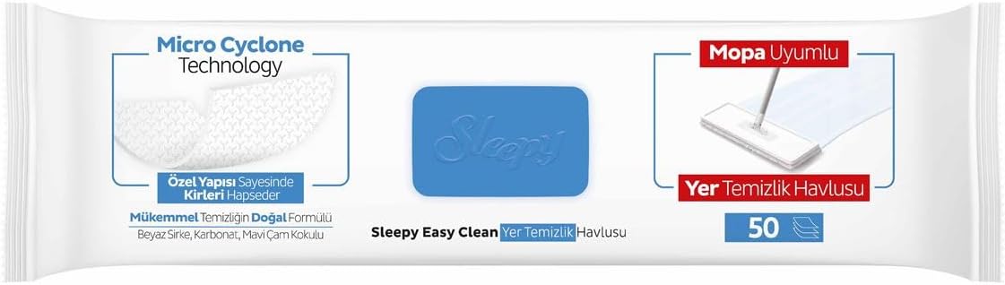 Sleepy Easy Clean MOP Disposable Floor Cleaning Towel, 50 Mop Compatible Wipes (PIN BLUE)