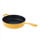 Chuck Hughes, Cast Iron Deep Skillet, 3.75 L (4 qt.), Yellow