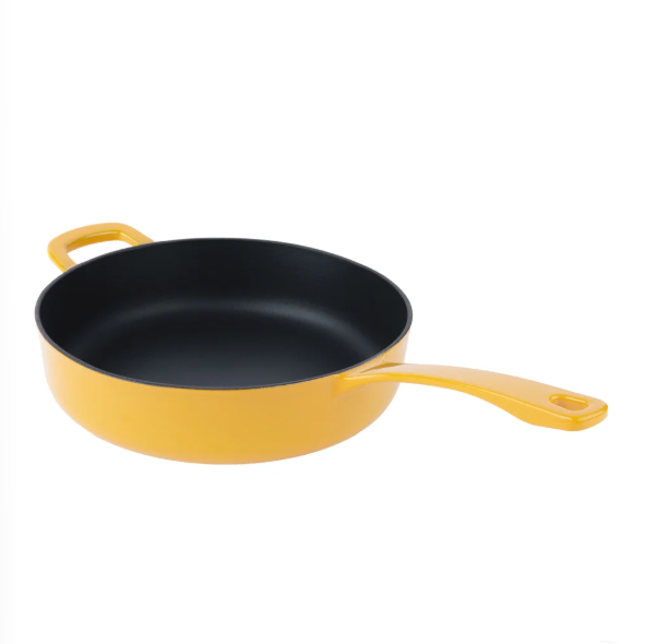 Chuck Hughes, Cast Iron Deep Skillet, 3.75 L (4 qt.), Yellow